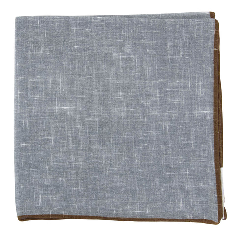 Fiori Di Lusso Gray Linen Pocket Square