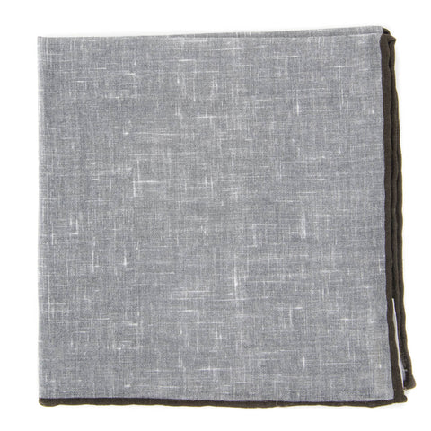 Fiori Di Lusso Gray Linen Pocket Square