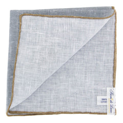 Fiori Di Lusso Gray Solid Linen Pocket Square - 12 3/8" x 12 3/8" (798)