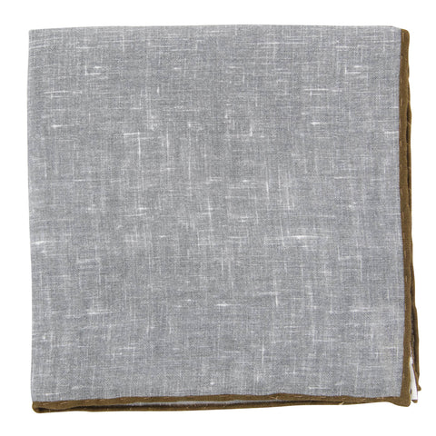 Fiori Di Lusso Gray Linen Pocket Square