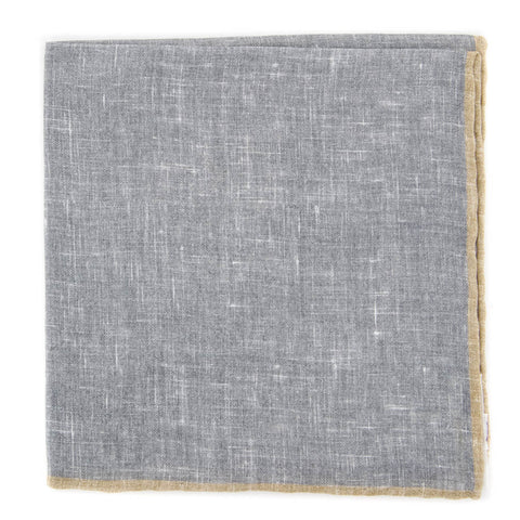 Fiori Di Lusso Gray Linen Pocket Square