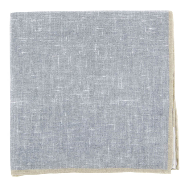 Fiori Di Lusso Gray Solid Linen Pocket Square - 12 3/8" x 12 3/8" (799)