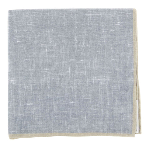 Fiori Di Lusso Gray Linen Pocket Square