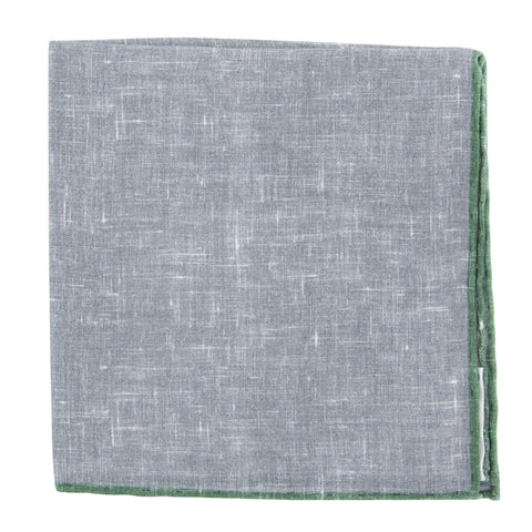 Fiori Di Lusso Gray Linen Pocket Square