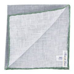 Fiori Di Lusso Gray Solid Linen Pocket Square - 12 3/8" x 12 3/8" (802)