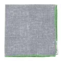 Fiori Di Lusso Gray Solid Linen Pocket Square - 12 3/8" x 12 3/8" (788)