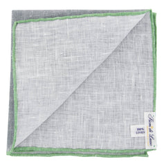 Fiori Di Lusso Gray Solid Linen Pocket Square - 12 3/8" x 12 3/8" (788)