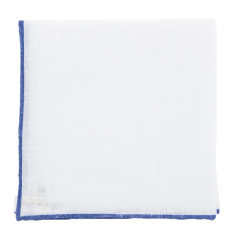 Fiori Di Lusso White Linen Pocket Square