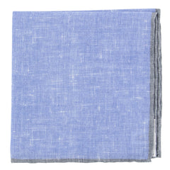 Fiori Di Lusso Blue Solid Linen Pocket Square - 12 3/8" x 12 3/8" (812)