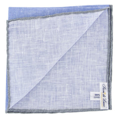 Fiori Di Lusso Blue Solid Linen Pocket Square - 12 3/8" x 12 3/8" (812)