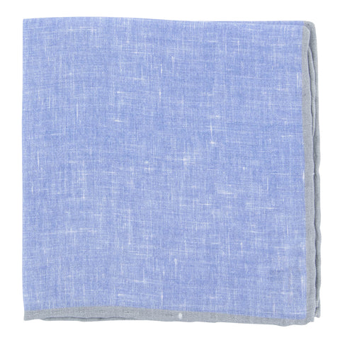 Fiori Di Lusso Blue Linen Pocket Square