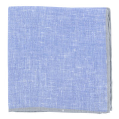Fiori Di Lusso Blue Solid Linen Pocket Square - 12 3/8" x 12 3/8" (806)