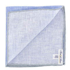 Fiori Di Lusso Blue Solid Linen Pocket Square - 12 3/8" x 12 3/8" (806)