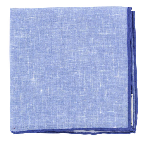 Fiori Di Lusso Blue Linen Pocket Square