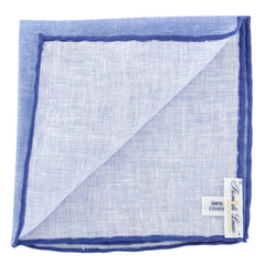 Fiori Di Lusso Blue Solid Linen Pocket Square - 12 3/8" x 12 3/8" (819)