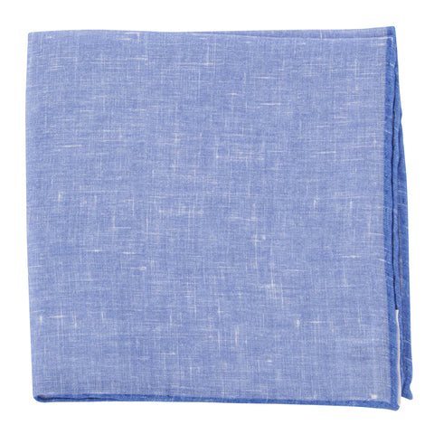 Fiori Di Lusso Blue Linen Pocket Square