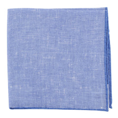 Fiori Di Lusso Blue Solid Linen Pocket Square - 12 3/8" x 12 3/8" (815)