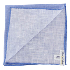 Fiori Di Lusso Blue Solid Linen Pocket Square - 12 3/8" x 12 3/8" (815)
