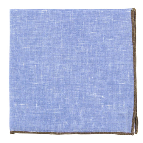 Fiori Di Lusso Blue Linen Pocket Square