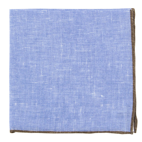 Fiori Di Lusso Blue Linen Pocket Square