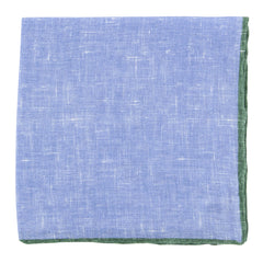 Fiori Di Lusso Blue Solid Linen Pocket Square - 12 3/8" x 12 3/8" (809)