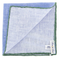 Fiori Di Lusso Blue Solid Linen Pocket Square - 12 3/8" x 12 3/8" (809)