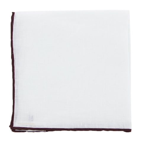 Fiori Di Lusso White Linen Pocket Square