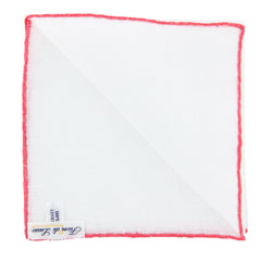 Fiori Di Lusso White Geometric Pocket Square - 12" x 12" (FN7181713)