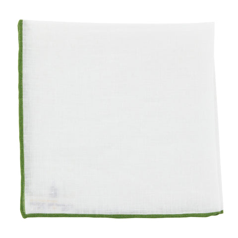 Fiori Di Lusso White Linen Pocket Square