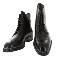 Fiori Di Lusso Dark Brown Leather Cap Toe Boots - 8 E/7 G - (531)