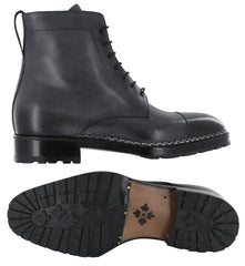 Fiori Di Lusso Gray Leather Cap Toe Boots - (530) - Parent