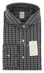 Finamore Napoli Dark Green Plaid Shirt - Extra Slim - XL US/XL EU (W2)