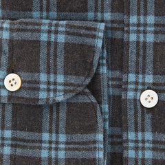 Finamore Napoli Brown Plaid Shirt - Extra Slim - (02FN12234) - Parent