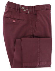 Finamore Napoli Burgundy Red Cotton Blend Pants - Slim - (414) - Parent