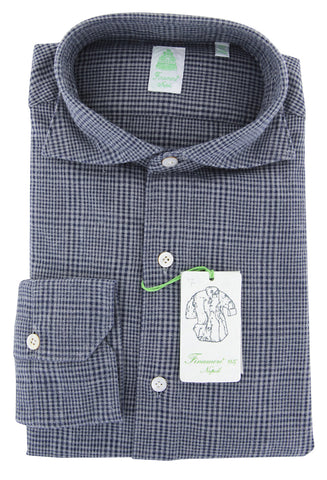 Finamore Napoli Gray Flannel Shirt - Extra Slim