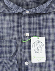 Finamore Napoli Gray Plaid Flannel Shirt - Extra Slim - (OT) - Parent