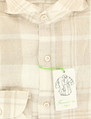 Finamore Napoli Beige Plaid Shirt - Extra Slim - (2018022841) - Parent
