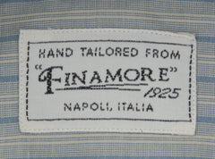 Finamore Napoli Blue Striped Cotton Shirt - Extra Slim - (PT) - Parent