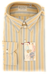 Finamore Napoli Yellow Striped Shirt - Extra Slim - (FNHERI42281AUS) - Parent