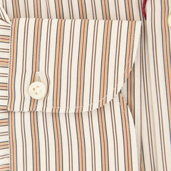 Finamore Napoli Caramel Brown Striped Shirt - Extra Slim - (X4) - Parent