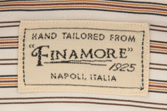 Finamore Napoli Caramel Brown Striped Shirt - Extra Slim - (X4) - Parent