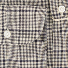 Finamore Napoli Dark Blue Plaid Flannel Shirt - Extra Slim - (ZA) - Parent