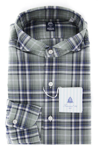 Finamore Napoli Gray Shirt - Slim - S US / S EU