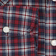 Finamore Napoli Red Plaid Shirt - Slim - (LEN1174LUPZ) - Parent