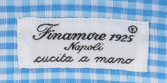 Finamore Napoli Turquoise Micro-Check Shirt - Extra Slim - (2018022316) - Parent