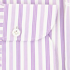 Finamore Napoli Purple Striped Cotton Shirt - Slim - (H8) - Parent