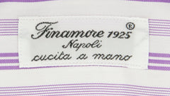 Finamore Napoli Purple Striped Cotton Shirt - Slim - (H8) - Parent