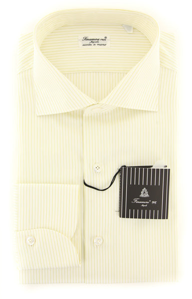 Finamore Napoli Light Green Striped Shirt - Extra Slim - (201803026) - Parent