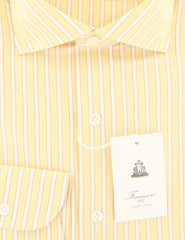 Finamore Napoli Yellow Striped Cotton Shirt - Extra Slim - (FG) - Parent