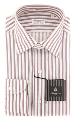 Finamore Napoli White Striped Shirt - Extra Slim - 15.5/39 - (F1171810)